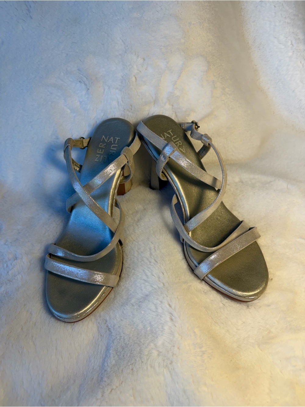 Naturalizer Metallic Gold Strappy Heel Sandals Size 7